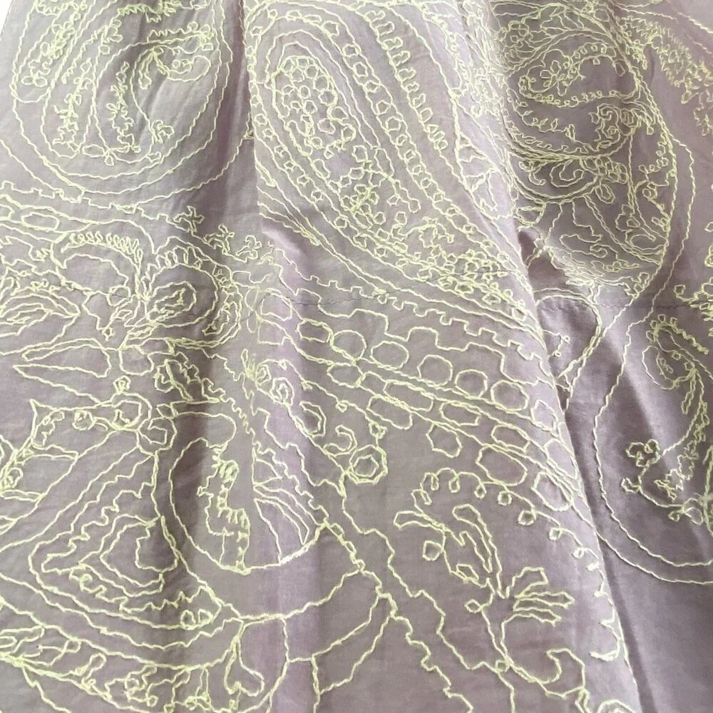 TALBOTS Women‎ A-Line Embroidered Full Skirt Sz 10 Light Lavender Modest 79-25